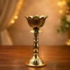 ServNova Lotus Brass Diya for Puja 5.6" | Oil Lamp Deepam for Home Temple