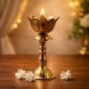 ServNova Lotus Brass Diya for Puja 5.6" | Oil Lamp Deepam for Home Temple