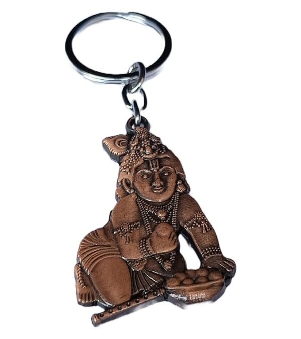Laddu Gopal Lord Krishna Metallic Keychain