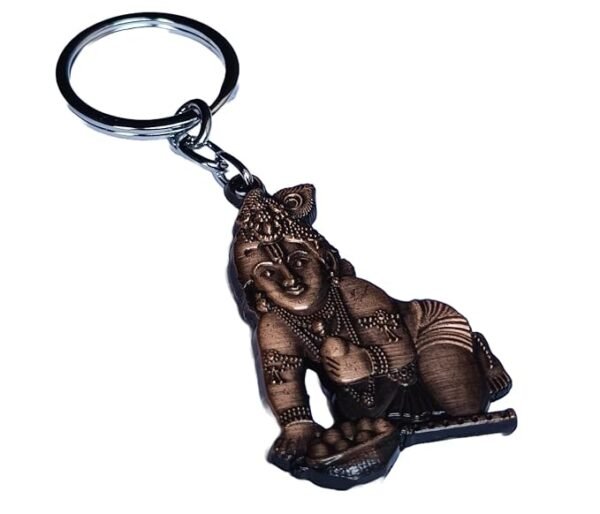 Laddu Gopal Lord Krishna Metallic Keychain