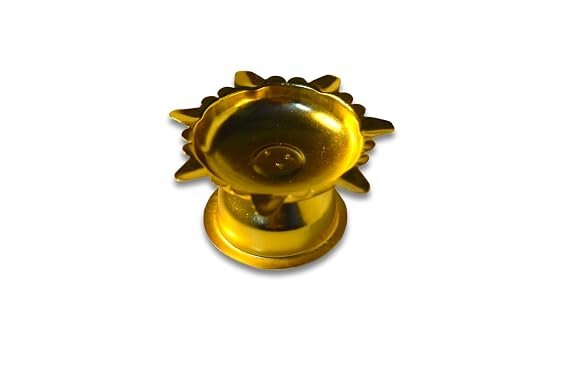 Gold Plated Steel Pooja Thali Set of 7 Articles